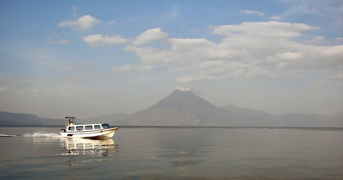 A passenger boat on Lake Atitlán